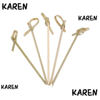 Karen 100 ชิ้น ค็อกเทล ปิ๊ก ครัวเรือน &amp; บาร์ เครื่องมือบาร์ ส้อมผลไม้