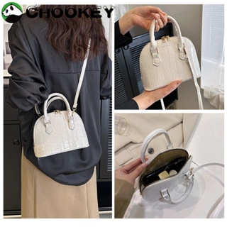 Chookey กระเป๋าสะพายไหล่ หนัง Pu กันน้ํา ลายหนังจระเข้ สีพื้น สําหรับผู้หญิง