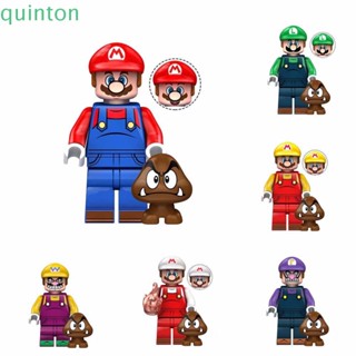 Quinton บล็อคตัวต่อ รูปการ์ตูน Super Mario Bros ขนาดเล็ก ของเล่นเสริมการเรียนรู้เด็ก