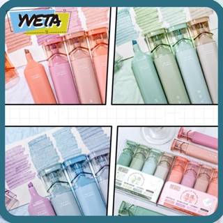 Yveta ปากกามาร์กเกอร์ ไฮไลท์กลิตเตอร์ สีพาสเทล 4 สี ต่อชุด สําหรับนักเรียน