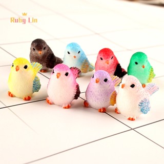 Ruby Lin Sp จี้พวงกุญแจเรซิ่น รูปนกสามมิติ DIY สําหรับตกแต่งภูมิทัศน์