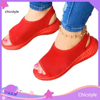 Chicstyle รองเท้าแตะชายหาด EVA พื้นนิ่ม เปิดนิ้วเท้า พื้นหนา กันลื่น 1 คู่