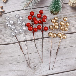 ช่อดอกเบอรี่ปลอม พลาสติก DIY สําหรับตกแต่งคริสต์มาส ปีใหม่ ของขวัญ