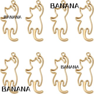 Banana1 จี้รูปแมวน่ารัก ธีมแมว โลหะผสม 47*19 มม. สีทอง สําหรับเด็กผู้หญิง 20 ชิ้น