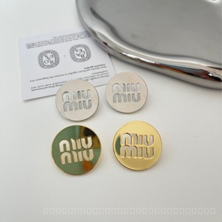 0931YWTS Miss Miao Simple Hollow Letters round Studs Light Luxury Cold Style Ins Female Earrings All-Match Hot Selling Item Earrings 8HPY