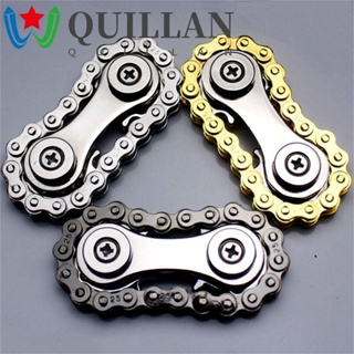 Quillan Fidget Spinner สเตนเลส คลายเครียด ปลายนิ้ว เฟือง ไจโรสโคป โซ่ ของเล่น มู่เล่ ปลายนิ้ว