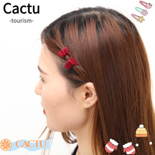 Cactu กิ๊บติดผม ผ้ากํามะหยี่ ขนาดเล็ก น่ารัก สําหรับผู้หญิง