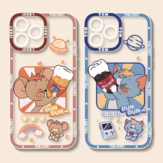 เคสโทรศัพท์มือถือ แบบนิ่ม ลายการ์ตูนอนิเมะ tom and jerry น่ารัก สําหรับ OPPO