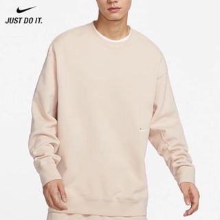 【พร้อมส่ง】ของแท้ 100% Nike Just Do IT เสื้อกันหนาวลําลอง คอกลม ปักลายโลโก้ ทรงหลวม สไตล์มินิมอล สําหรับผู้ชาย FV8592-200