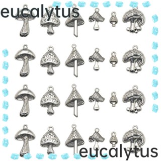 Eucalytus1 จี้รูปเห็ดอัลลอย 6 แบบ สําหรับทําเครื่องประดับ ต่างหู DIY 60 ชิ้น