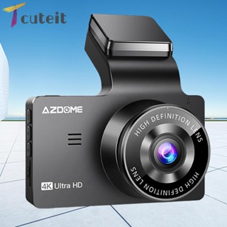 Tcuteit กล้องบันทึกวิดีโอ 4K+1080P หน้าจอ LCD 3 นิ้ว สําหรับรถยนต์