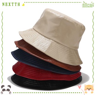 Nextth หมวกบักเก็ต หนัง PU กันแดด พับได้ สําหรับเดินป่า กลางแจ้ง ผู้ชาย ผู้หญิง