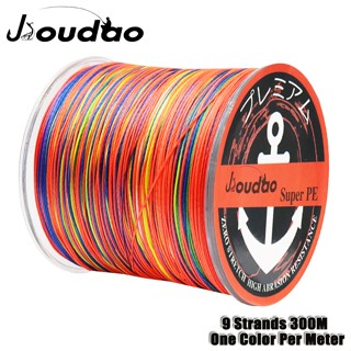 Jioudao สายเอ็นตกปลา แบบถัก PE 20LB-200LB 300 ม. 9 เส้น หลากสี 1 สี