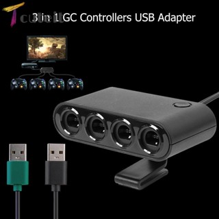 Tcuteit อะแดปเตอร์ควบคุมเกม USB 4 พอร์ต สําหรับ Nintendo Switch Wiiu PC