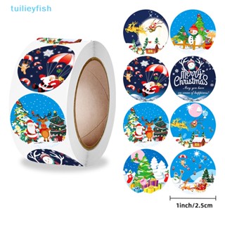 Tuilieyfish สติกเกอร์ฉลาก ลาย Merry Christmas สําหรับติดตกแต่งบรรจุภัณฑ์ 500 ชิ้น