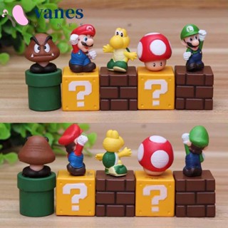 Vanes1 โมเดลฟิกเกอร์ อนิเมะ Mario Super Mario Bros น่ารัก สําหรับตกแต่งบ้าน 5 ชิ้น ต่อชุด