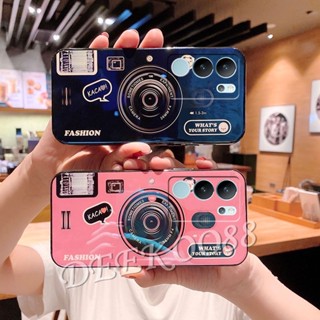 เคสโทรศัพท์มือถือ ซิลิโคนนิ่ม ปิดด้านหลัง ลายกล้องถ่ายรูปน่ารัก สีชมพู สีฟ้า สําหรับ VIVO V29 V27 V27e Y78 Y27 Y36 Y02T Y02A 5G 4G VIVOV29 VIVOY27