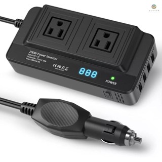 Pcexpert) หม้อแปลงไฟฟ้าอินเวอร์เตอร์ 200W 12V เป็น 110V พร้อมช่องเสียบ AC 2 ช่อง พอร์ต USB 4 ช่อง จอแสดงผล LED สําหรับรถยนต์ รถบรรทุก