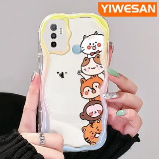 เคสโทรศัพท์มือถือแบบนิ่ม ใส กันกระแทก ลายการ์ตูนสัตว์น่ารัก สีครีม สําหรับ OPPO A53 2020 4G A53s 4G A32 A33 2020 A11s