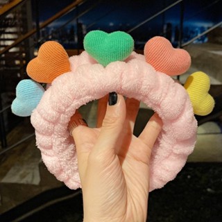 Hot Sale# Korean autumn and winter New Plush Hair band womens multi-color love emission hair band cute girls face washing makeup headband 8cc