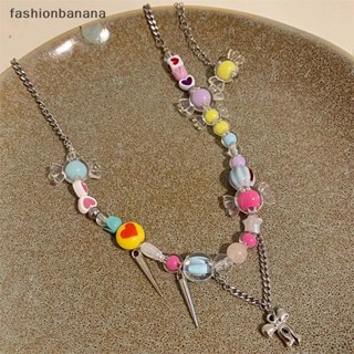 [fashionbanana] สร้อยคอโชคเกอร์ จี้ลูกปัด รูปดาว Y2K หลากสี สําหรับผู้หญิง พร้อมส่ง