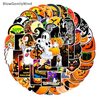 Blowgentlywind สติกเกอร์ ลายฟักทอง แม่มด ผี ผี ฮาโลวีน สุดฮา สําหรับตกแต่งสมุดโน้ตบุ๊ก DIY 50 ชิ้น BGW