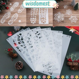 WISDOMEST 4 ชิ้น / 6 ชิ้น สไตล์คริสต์มาส ลายฉลุ DIY งานฝีมือ ตกแต่งพื้น รอยเท้า เครื่องมือวาดภาพกราฟฟิตี