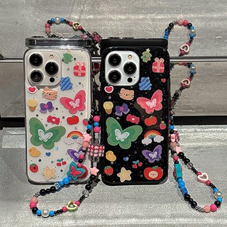 สร้อยข้อมือผีเสื้อ เคสโทรศัพท์หรูน่ารัก เคสโทรศัพท์ซิลิโคน compatible for เคสไอโฟน11 เคสไอโฟน 13 เคสไอโฟน 12 เคสไอโฟน 14 promax เคสไอโฟน XR เคสไอโฟน13promax เคสไอโฟน 14