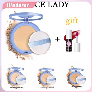 Sace Lady Oil Control Face Powder Matte กันน้ำ Flawless Setting Powder แต่งหน้าขนาดกะทัดรัดพร้อมพัฟ HO