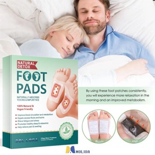 Sol Lora 10pcs Wormwood Foot Patch บรรเทาความเมื่อยล้าสุขภาพ Sleep สติ๊กเกอร์เท้า Foot Care Patch ลบความชื้น Metrel MOLISA