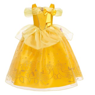 [0717]JHLQ-COS-G Beauty and Beast Belle Dress Best Seller in Europe and America Summer Girls Skirts Bronzing Sling Formal Dress princess dress  girl  XNL6