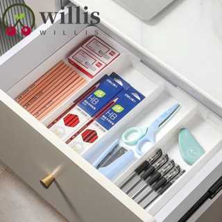 Willis กล่องลิ้นชักเก็บของ พลาสติก ขยายได้ สีขาว ทนทาน ประหยัดพื้นที่ สําหรับจัดเก็บของ