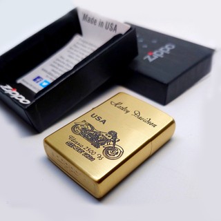 Korek Api Zippo Classic Gold Grafir Harley Davidson Premium jps18