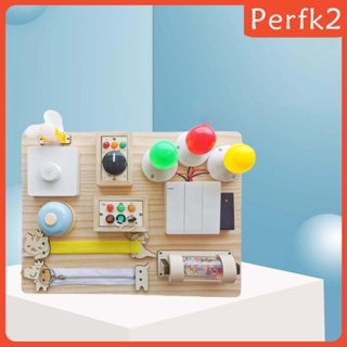 [Perfk2] Montessori บอร์ดยุ่ง มีไฟ LED สวิตช์ไฟ ของเล่นฝึกความสามารถนิ้ว สําหรับเด็กผู้ชาย และเด็กผู้หญิง