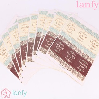 Lanfy สติกเกอร์ฉลากกระดาษ ลายคริสต์มาส Thank You มีกาวในตัว สไตล์วินเทจ สําหรับติดตกแต่งเค้ก ขนมหวาน