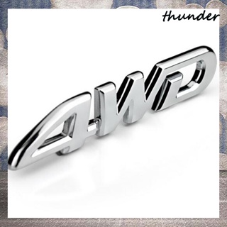 Thunder สติกเกอร์ตราสัญลักษณ์ โลหะ 4WD สําหรับติดตกแต่งล้อรถยนต์