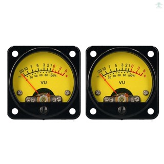 VU Meter 2 Pcs Power Amplifier Portable DB Meter High Precision VU Meter with Warm Yellow Backlight Sound Level Meter with Driver Board