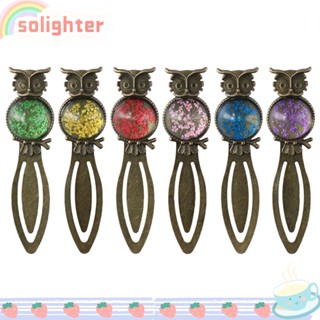 Solighter ที่คั่นหนังสือโลหะ ลายนกฮูก สไตล์วินเทจ 6 ชิ้น 6 ชิ้น