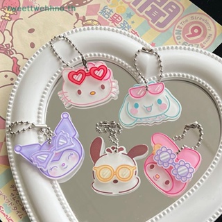 Tweettwehhno พวงกุญแจ จี้รูปแว่นตา 3D Kawaii Sanrio Kt Kuromi Cinnamoroll My Melody สําหรับห้อยกระเป๋าเป้สะพายหลัง รถยนต์ ของขวัญวันเกิดเด็ก