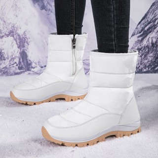 พร้อม รองเท้าบูท ผ้าฝ้าย ผ้าฟลีซ กันน้ํา กันลื่น ขนาดใหญ่ ให…