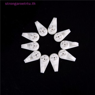 Strongaroetrtu ตะขอพลาสติก สีขาว สําหรับแขวนกรอบรูป 10 ชิ้น