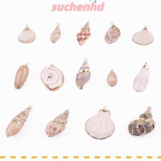 Suchenhd จี้เปลือกหอย เปลือกหอย สีขาวธรรมชาติ 10 แบบ สําหรับทําเครื่องประดับ สร้อยคอ 20 ชิ้น