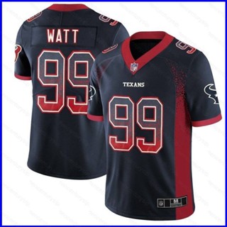 เสื้อกีฬาแขนสั้น ลายทีมชาติฟุตบอล Houston Texans NFL No.99 Watt GP1 พลัสไซซ์ PG1