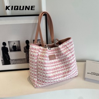 KIQUNE กระเป๋าผ้ากระเป๋าผ้าแคนวาส Tote Bag 2023 NEW GTT2390LAU 36Z230909