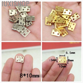 Iuxishop 20Pcs Mini Brass Hinges 1/4in 4 Hole Folding Small Hinge with Screws for Doll Houses Cabinets