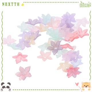 Nextth ลูกปัดอะคริลิคใส รูปดอกลิลลี่ 5 กลีบ 5 กลีบ DIY สําหรับทําเครื่องประดับ