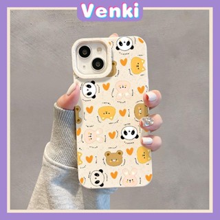 VENKI - เข้ากันได้สำหรับ เคสไอโฟน เคสไอโฟน11 เคส iphone 11 กรณีเป็นมิตรกับสิ่งแวดล้อมย่อยสลายได้สีขาวกรณีกันกระแทกน่ารักรักกระต่าย PANDA เข้ากันได้กับ iPhone 14 PRO MAX 13 PRO MAX 12 11Pro MAX XR XS 7Plus 8 PLUS