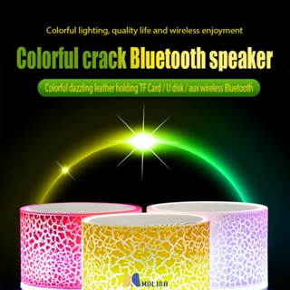 ใหม่มินิลำโพงบลูทูธแบบพกพาเครื่องเสียงรถยนต์ A9 พราว Crack Led ลำโพงไร้สายลำโพงซับวูฟเฟอร์ Tf Card Usb ชาร์จ MOLISA