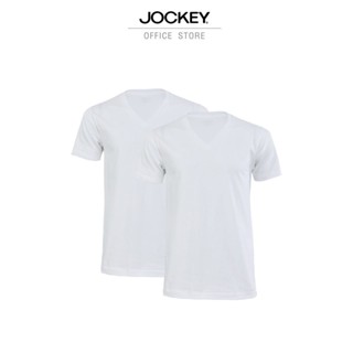 JOCKEY เสื้อยืดคอวี รุ่น KU 1714CS สีขาว (PACK 2 ตัว)