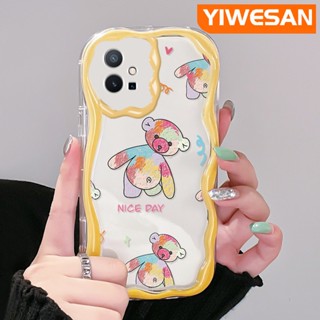 เคสมือถือ แบบนิ่ม แบบใส ลายหมี กันกระแทก สําหรับ vivo y55 y75 5G y55s 2023 y33s 2023 y33e y52t y30 t1 5G iqoo z6